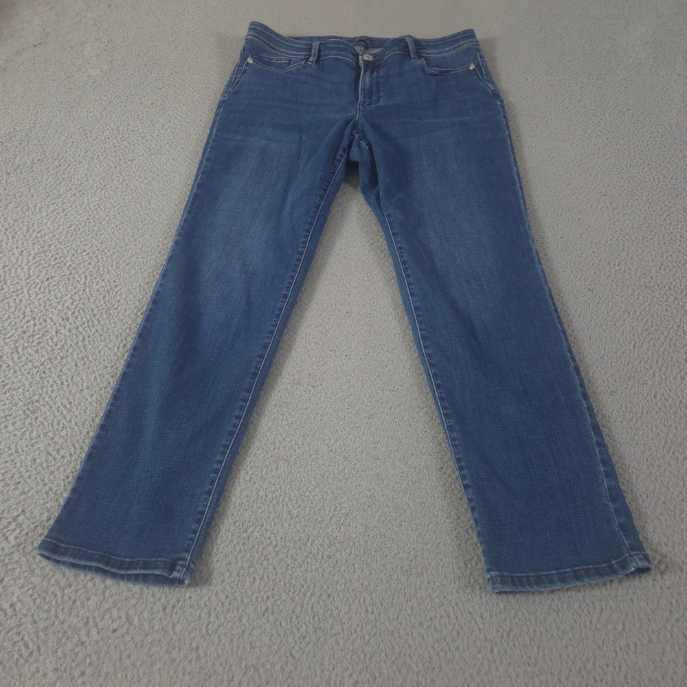 J. Jill Jeans Womens 12 Blue Authentic Fit Slim Ankle Stretch Lyocell Denim Pant